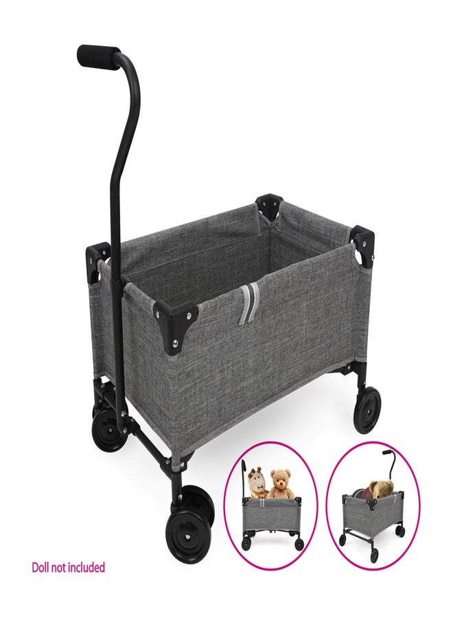 509 Crew: Little Wagon - Melange Grey - Folding Pull-Along Cart, Adjustable Handle, Canvas-Metal Frame, Transport Toys-Dolls-Stuffed Animals, Kid 3+ - Image 3