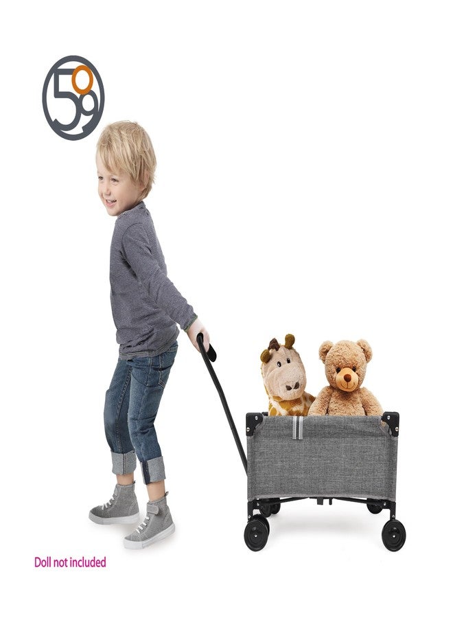 509 Crew: Little Wagon - Melange Grey - Folding Pull-Along Cart, Adjustable Handle, Canvas-Metal Frame, Transport Toys-Dolls-Stuffed Animals, Kid 3+ - Image 5