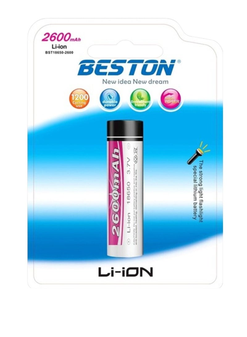 BESTON Rechargeable Battery 18650 2600mAh - Image 1