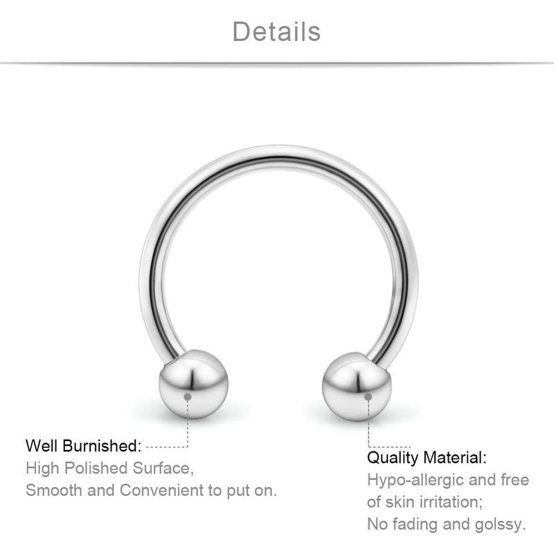 SCERRING Fake Ring Stainless Steel Non-Piercing Rings Clip On Faux Body Piercing Jewelry for Women Men 11 Pairs Silver - Image 2