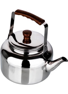 Bister Tea Kettle With Wooden Backlite Handle (4 Liter) | Wide Mouth With Anti-Leakage Cap Travel Mug | Silver  - Image 2