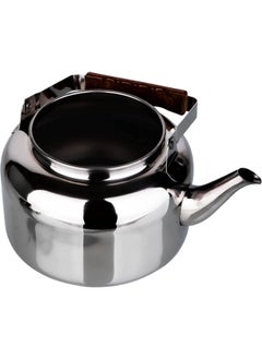 Bister Tea Kettle With Wooden Backlite Handle (4 Liter) | Wide Mouth With Anti-Leakage Cap Travel Mug | Silver  - Image 4