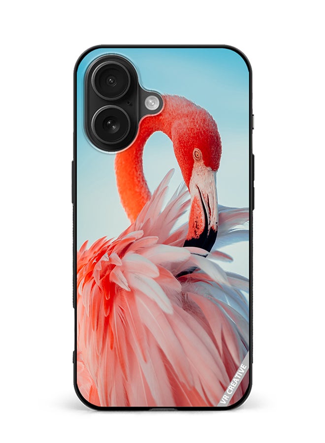 VR CREATIVE Protective Case Cover For Apple iPhone 16 Flamingo Design Multicolour
