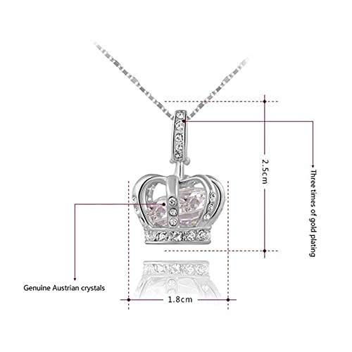 TIDOO Crown Jewelry Womens Queen and Pendant Necklace 3 Lays Rose Gold/Platinum Plated With Austrain Crystals - Image 2