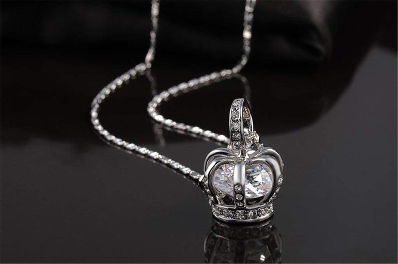 TIDOO Crown Jewelry Womens Queen and Pendant Necklace 3 Lays Rose Gold/Platinum Plated With Austrain Crystals - Image 3