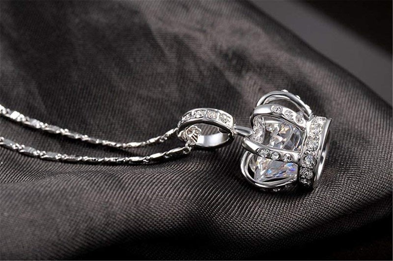 TIDOO Crown Jewelry Womens Queen and Pendant Necklace 3 Lays Rose Gold/Platinum Plated With Austrain Crystals - Image 4