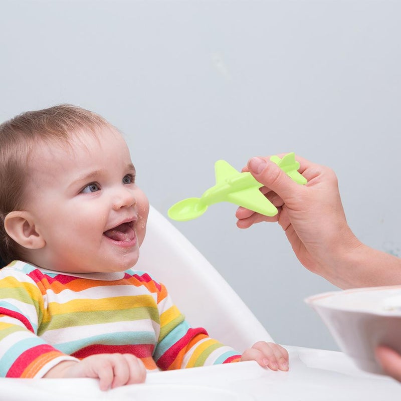 4pcs Creative Home Plastic Mini Airplane Spoon Shaped Children's Airplane Spoon, Eco-friendly PP Material Soup Spoon - Image 5