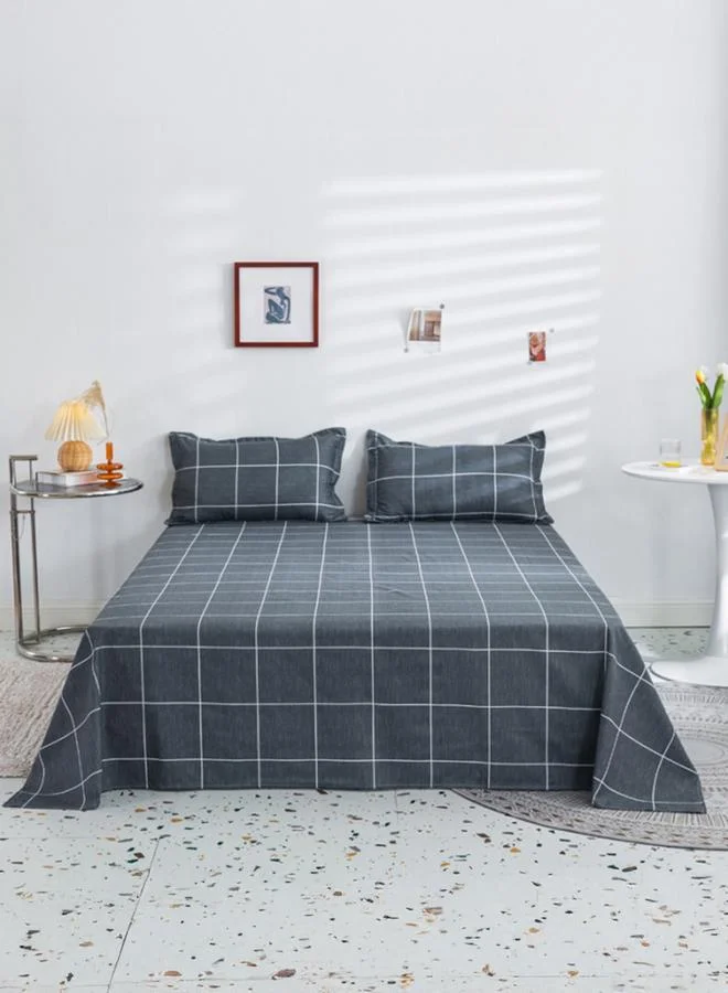 Styli 3-Piece - Polyester Flat Sheets - 150cmx230cm, Black