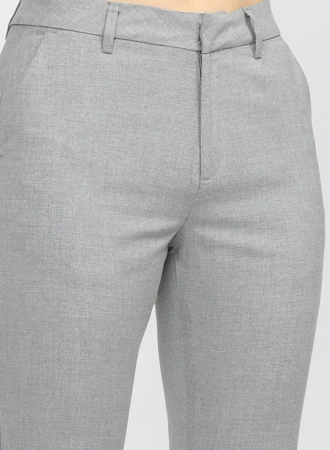 Tokyo Talkies Tokyo Talkies Straight Fit Mid Rise Trousers with Belt Loop