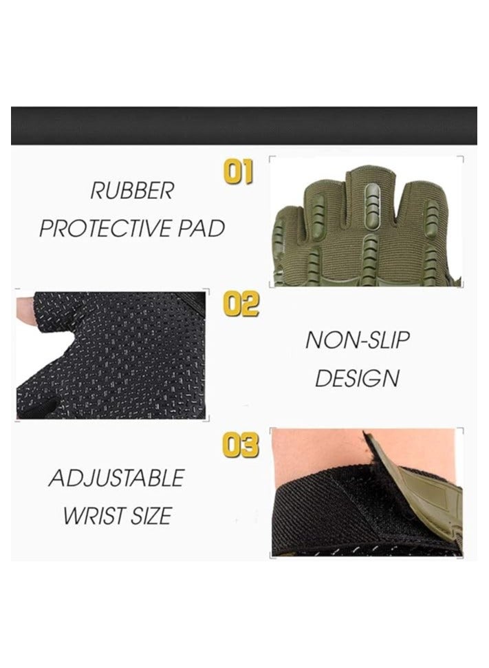 SPORT India Anti Skid Glove for Sports, Hiking, Cycling, Travelling, Camping, Outdoor, Motorcycle Riding Fingerless Half Finger Work Outdoor Gloves (Free Size) - Image 4