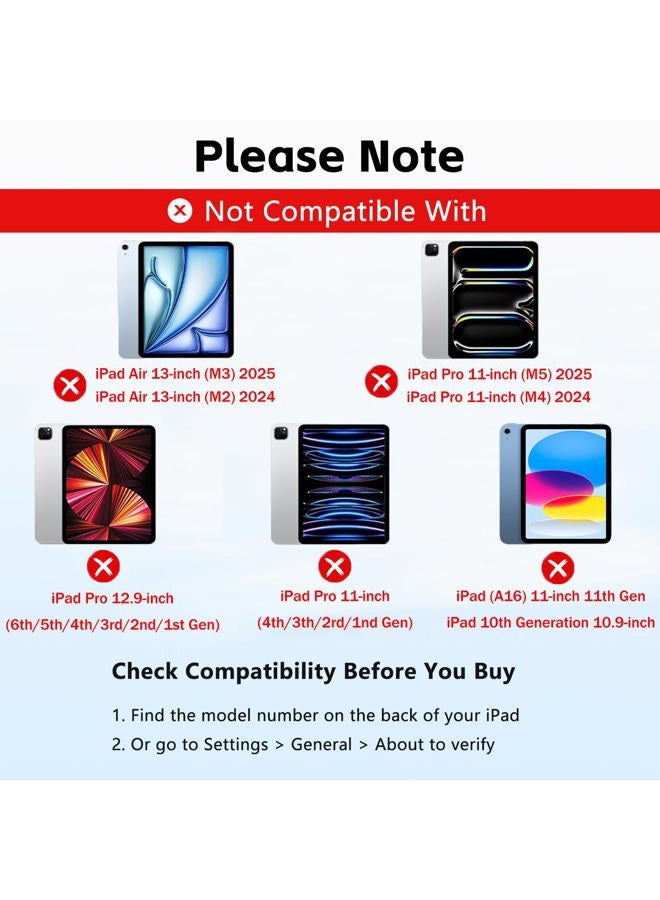 FUWANG Keyboard Case for iPad Pro 13 inch (M5/M4) 2025/2024, Magnetic Detachable Colorful Keys for iPad Pro 13 inch Case with Keyboard, Folio Case for iPad pro 13'' M5/M4 with Pencil Holder - Pink - Image 3