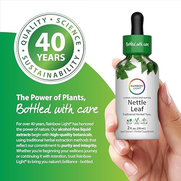 Rainbow Light Nettle Leaf Liquid Extract | 2 Fl Oz | Super Concentrated | Alcohol Free | Non-GMO and Gluten Free Herbal Supplement - Image 5
