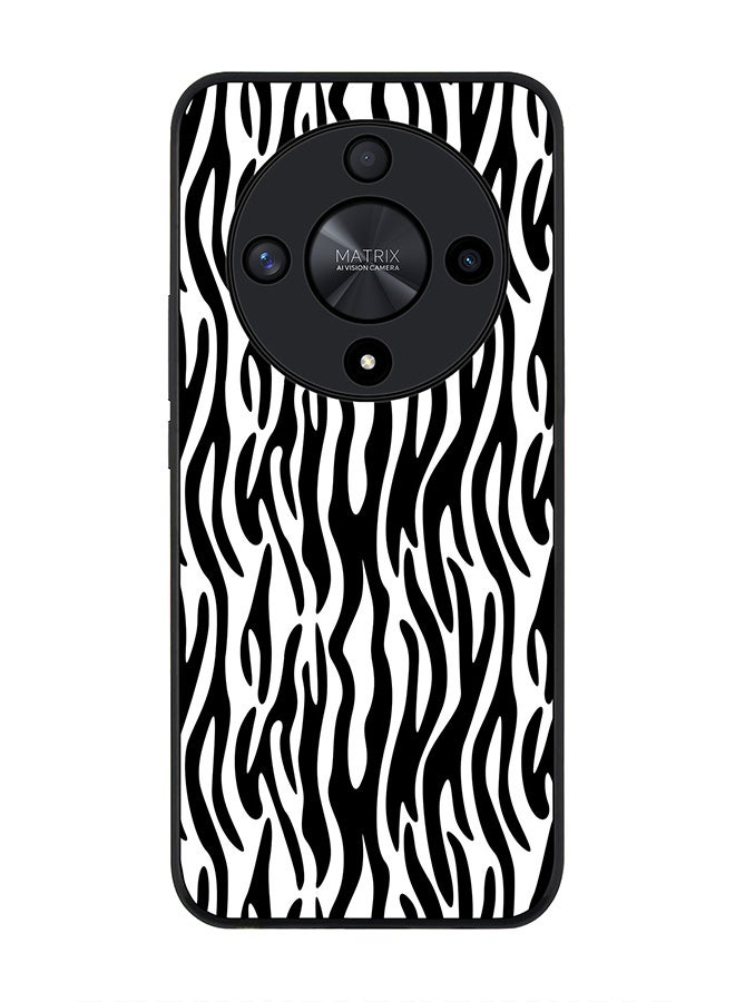 Stylizedd Rugged Black edge case for Honor X9b, Slim fit Soft Case Flexible Rubber Edges Anti Drop TPU Gel Thin Cover- Zebra Stripes - Image 1