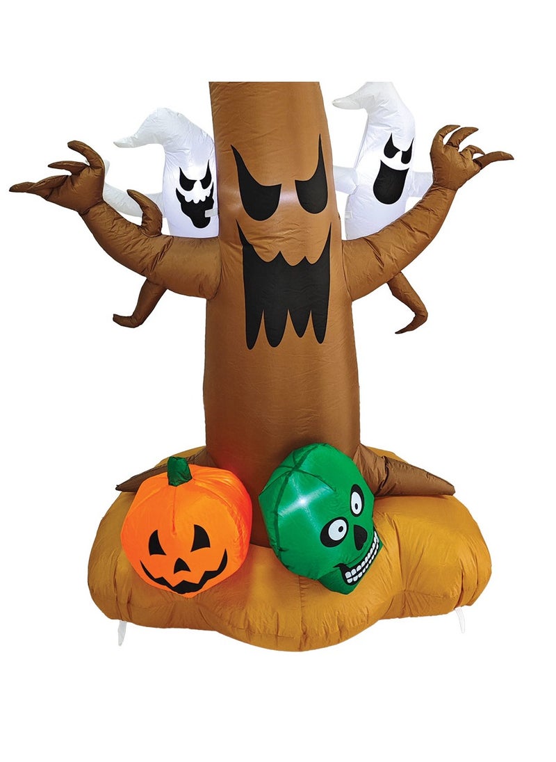 ماد_تويز ديكور الهالوين Spooky Tree القابل للنفخ بطول 8 أقدام مع مصابيح LED مدمجة مثالية للحفلات ذات الطابع المخيف الداخلي والخارجي  - Image 4
