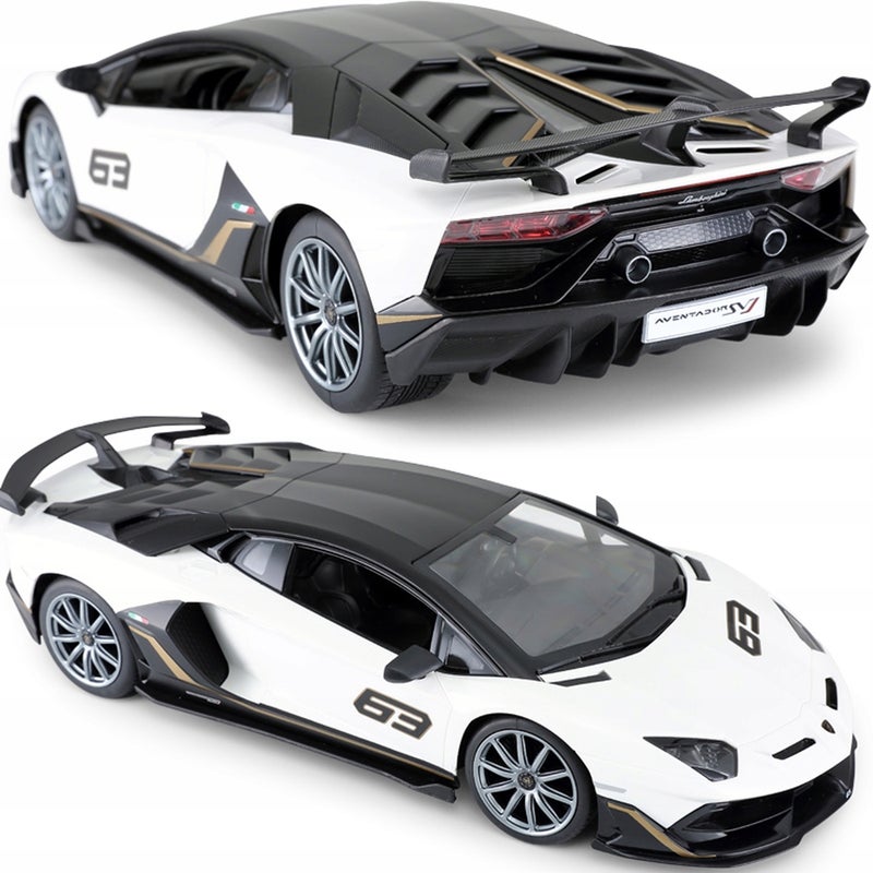 Rastar - Lamborghini Aventador SVJ 1/14 with Remote Control - White - 96010 - Image 4