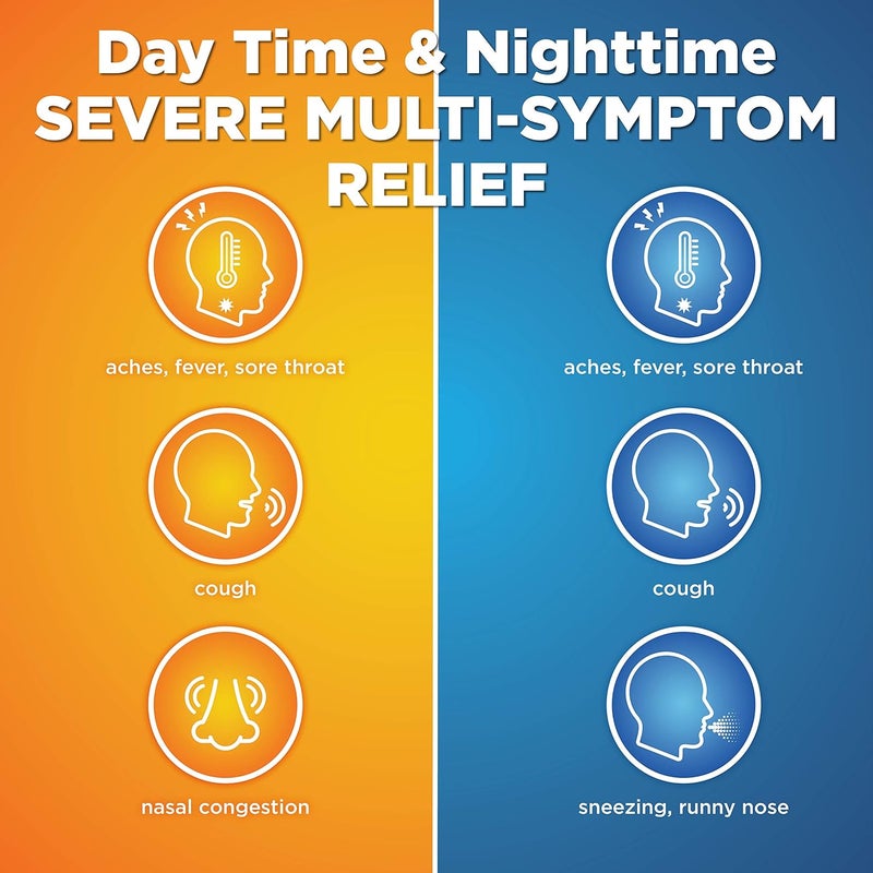 CARE Vapor Ice Daytime and Nighttime Severe Cold and Flu Coated Caplets Combo Pack 24 Count - Image 2