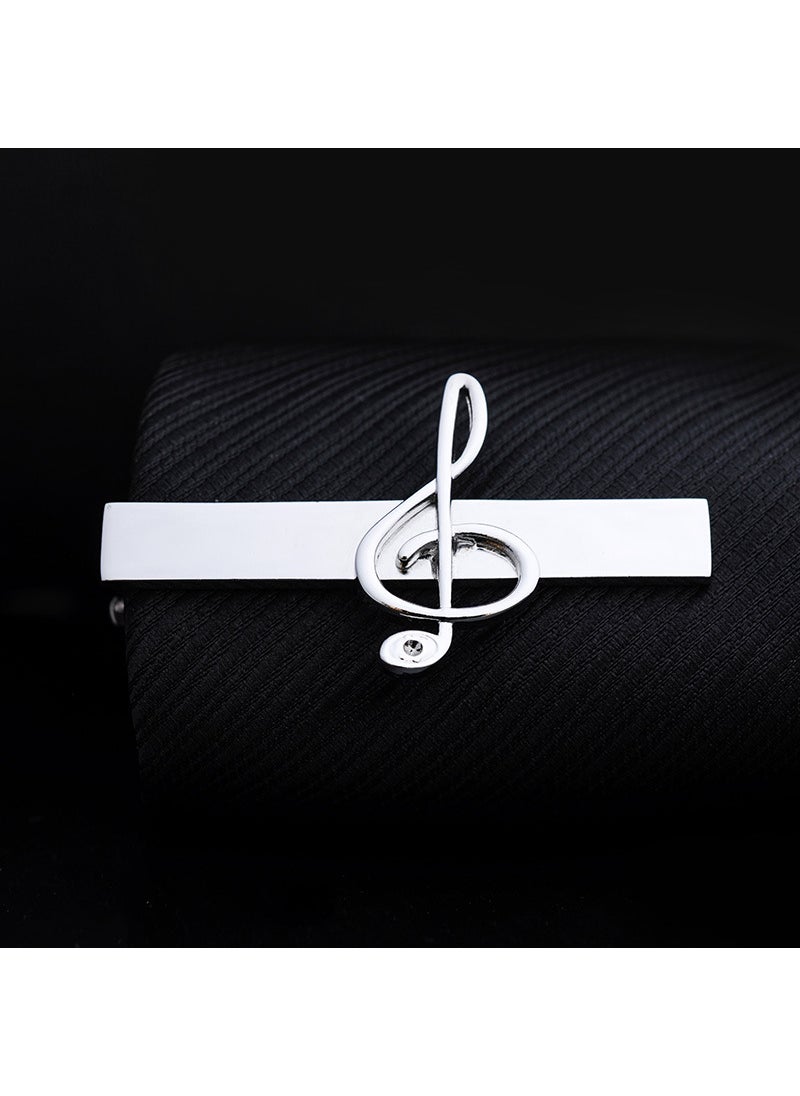 Generic Creative Gold Tie Clip Elegant Accessory for Men J0103 silver note 
