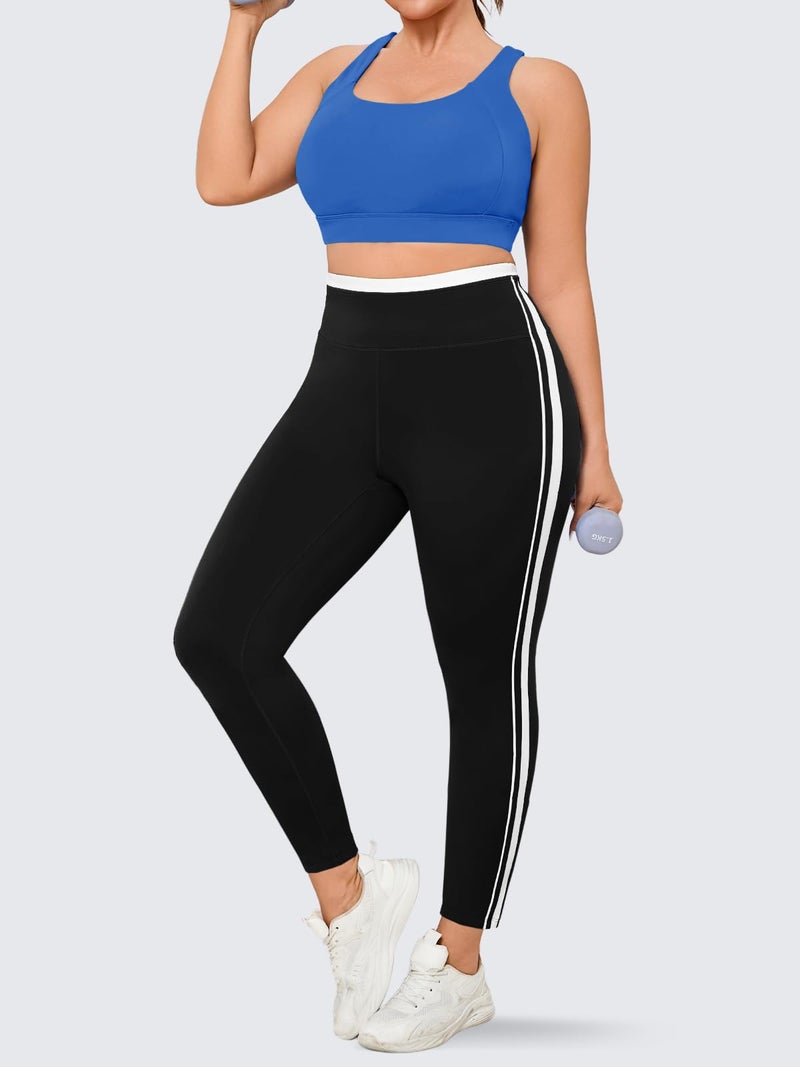 Plus Size Cloud Soft Racerback Sports Bra with Adjustable Straps and Removable Pads - Image 5