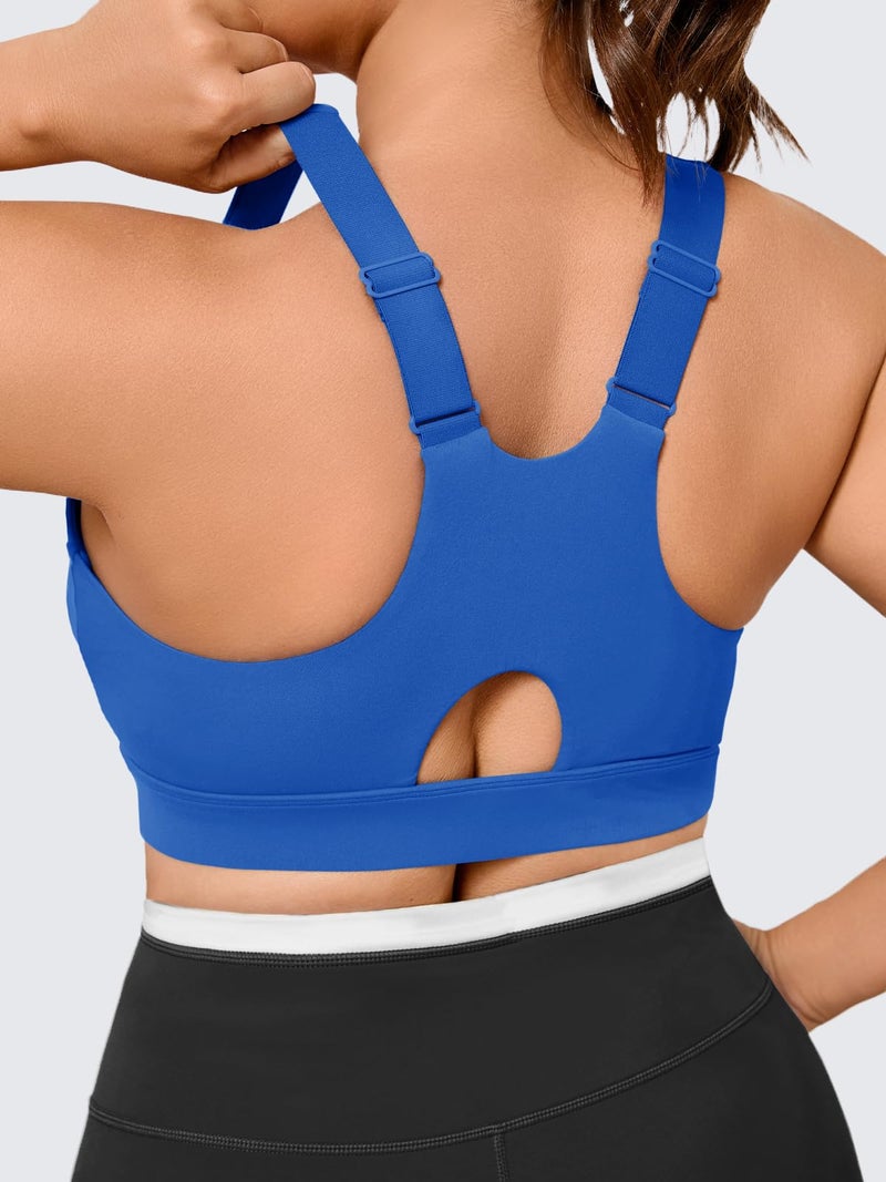 Plus Size Cloud Soft Racerback Sports Bra with Adjustable Straps and Removable Pads - Image 3