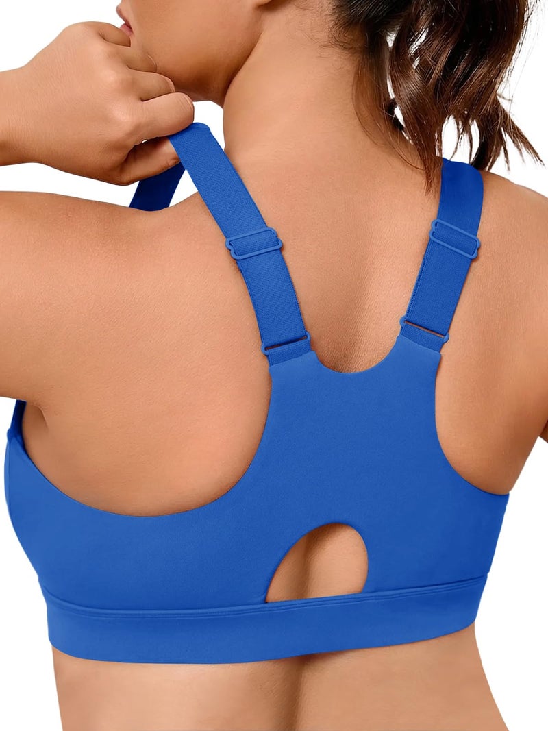 Plus Size Cloud Soft Racerback Sports Bra with Adjustable Straps and Removable Pads - Image 1