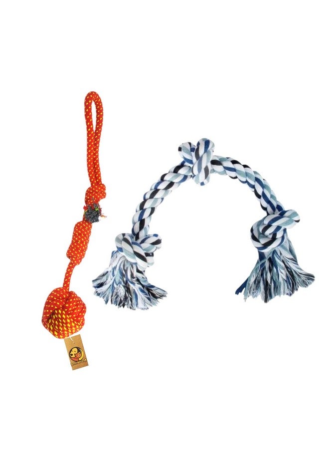 مجموعة حبل مضغ وتسنين للكلاب الصغيرة والجراء (عبوة من قطعتين) | (قد يختلف اللون) - Image 1