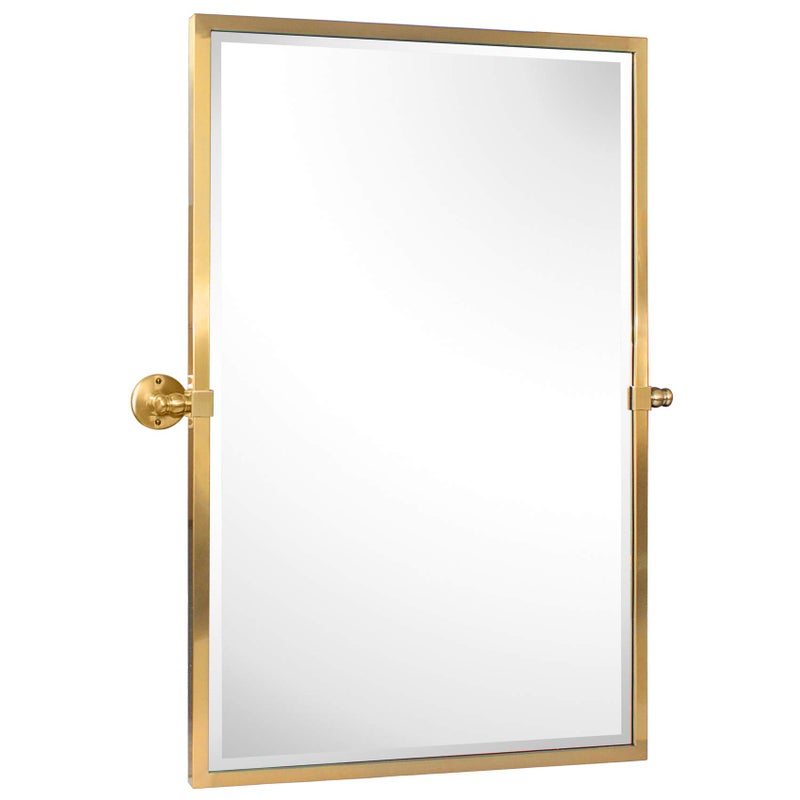 مرآة حمام بتصميم كلاسيكي من TEHOME 285 × 36 بوصة بإطار معدني باللون الذهبي المصقول