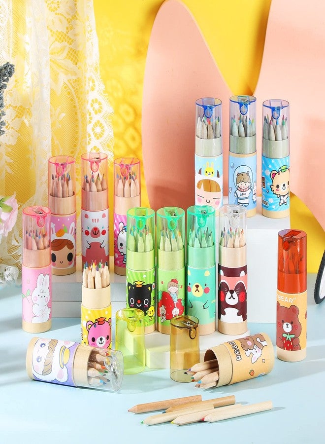 Fumete Cute Pencils Mini Drawing Colored Pencils Bulk for Kids with Sharpener Portable Color in Tube Party Favors Gift for Classroom School Supplies, 12 Colors - Image 3