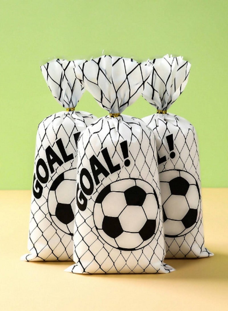 Soccer-Themed Candy Bags – 25-Piece Party Favor Set with “GOAL!” Design & Gold Twist Ties - Image 1