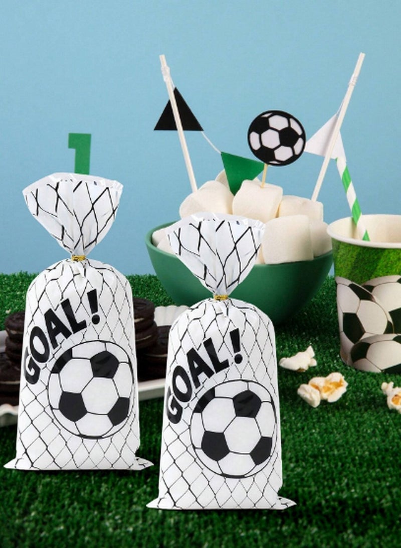 Soccer-Themed Candy Bags – 25-Piece Party Favor Set with “GOAL!” Design & Gold Twist Ties - Image 2