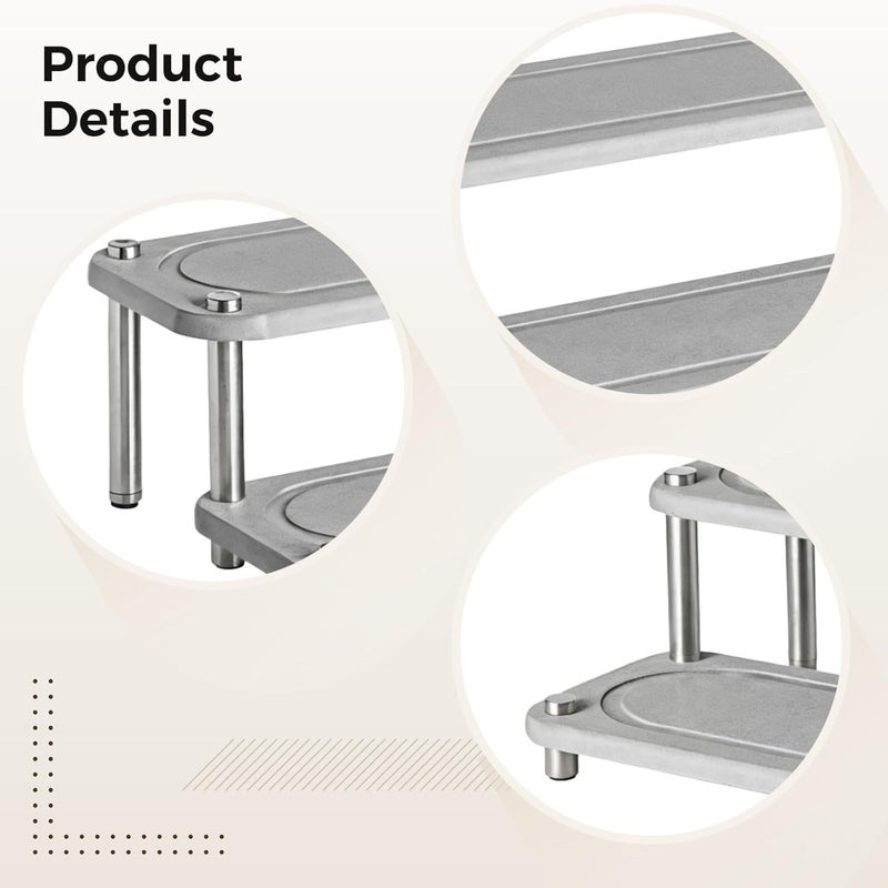 2-Tier Diatomite Sink Tray, Quick-Drying Water Absorbent Cup Holder, Bathroom Organizer with Metal Support - Image 2