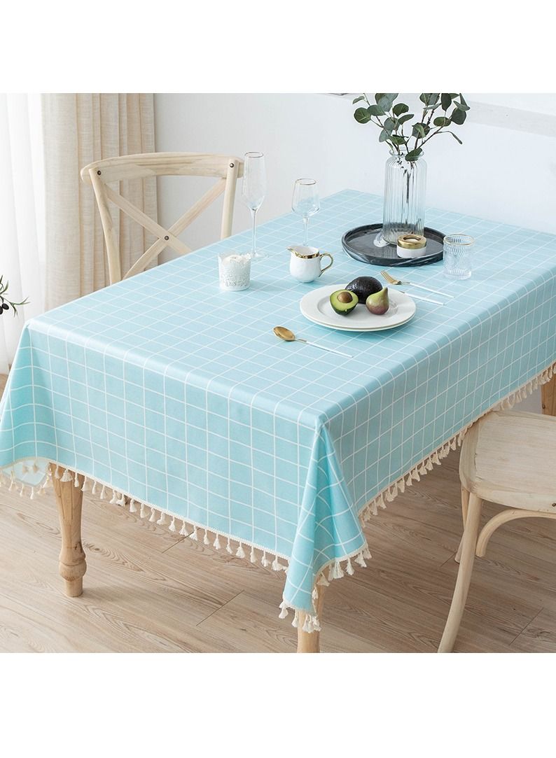 NIBEMINENT Waterproof and oil-proof cotton linen tablecloth no need to clean tablecloth  - Image 1