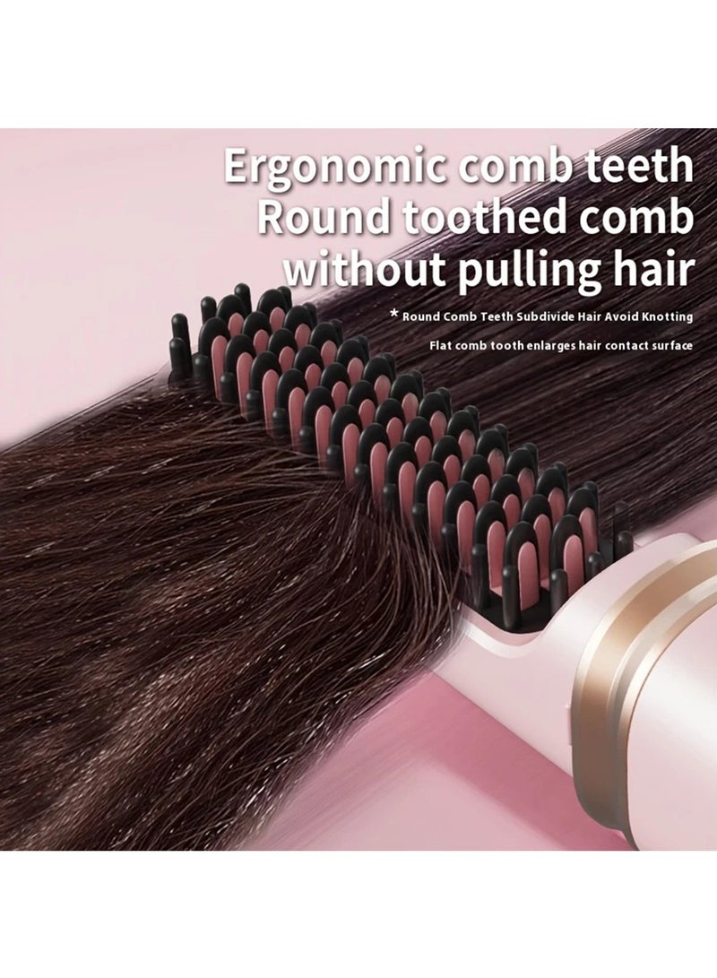 Wireless Charging Straightening Comb, Portable Mini Hair Straightener with Negative Ion Technology, Multifunctional Styling Tool for Smooth, Frizz-Free Hair, Blue - Image 2