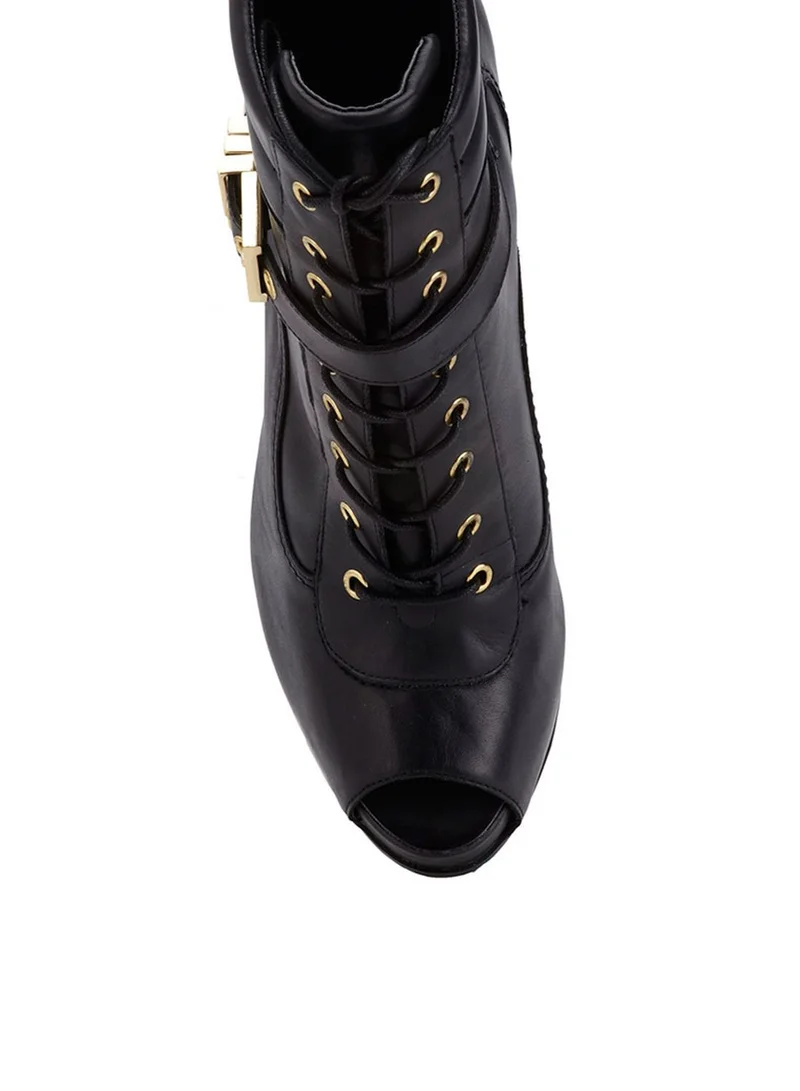 GUESS Lace Up Peep Toe Booties
