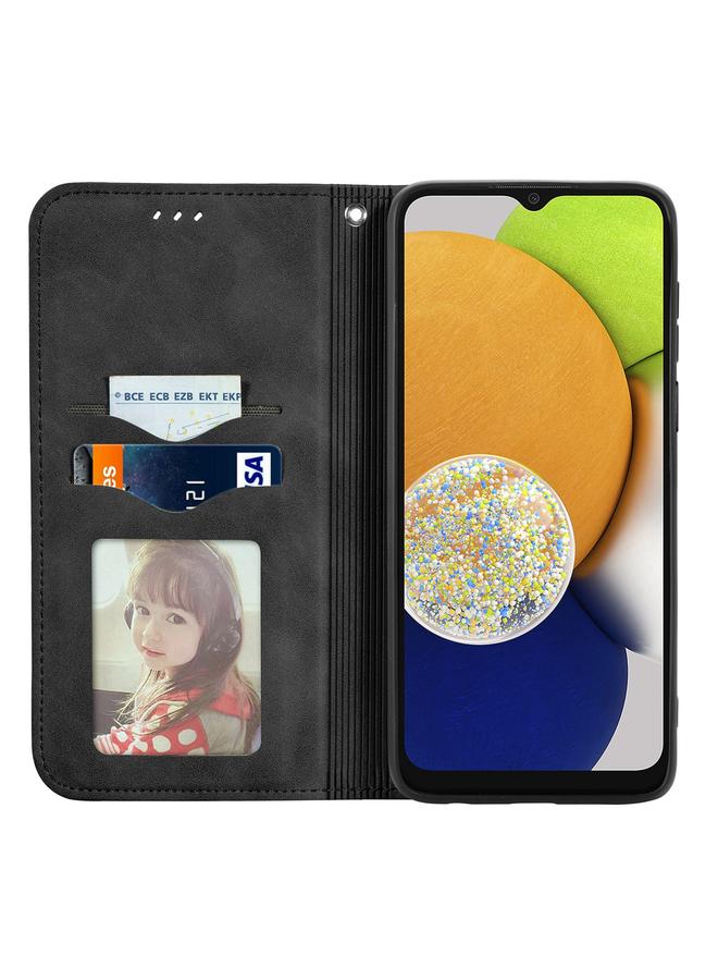 S-TOP Case For Samsung Galaxy A03 EU 166mm Retro Skin Feel Magnetic Horizontal Flip Leather Phone Case - Image 3