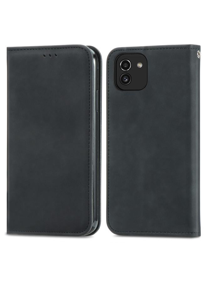 S-TOP Case For Samsung Galaxy A03 EU 166mm Retro Skin Feel Magnetic Horizontal Flip Leather Phone Case - Image 2