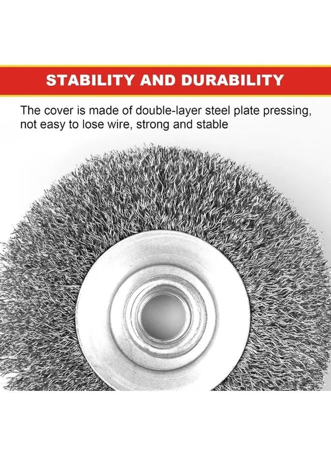 4pcs 4 Inch Angle Grinder Wire Brushes With Red Black Handles For Metal Grinding Polishing - Image 5