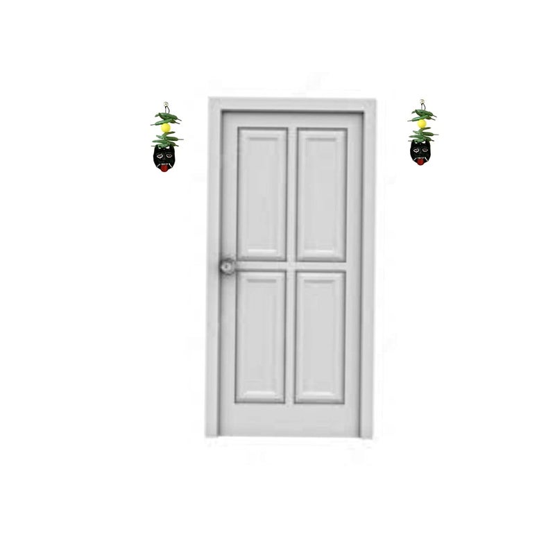DRAVY HANDICRAFTS DRAVY HANDICRAFTS Nazar Battu Nimbu Mirchi Evil Eye Protector Mahakal Face Plastic Mask Wall Hanging Nazar Suraksha Kawach Drishti Kavach for House Entrance Office Shops Truck Set of 2 Unit - Image 3