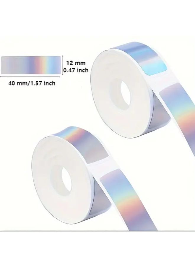 320 Laser Stickers 2 Rolls Waterproof Laminated Labels Glossy Textured 12mmx40mm Beverage Beauty Identification - Image 2