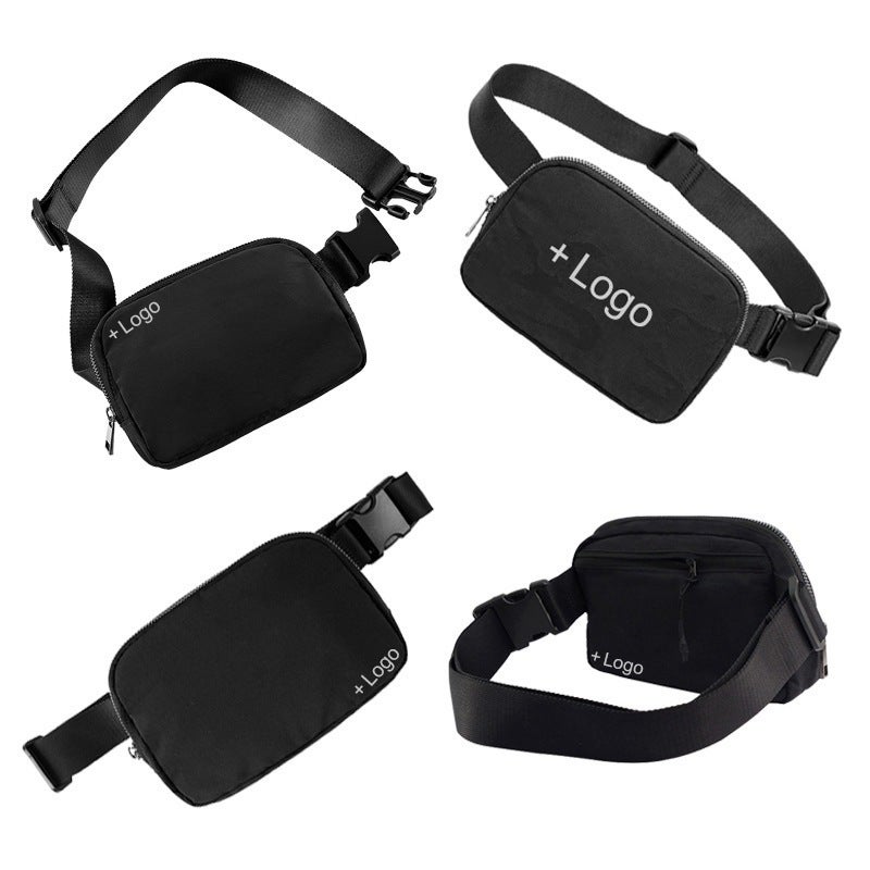 New Lulu Same Style Men'S Sports Waist Bag Outdoor Pure Color Girls Can Cross-Body Waterproof Nylon Chest Bag - Image 5