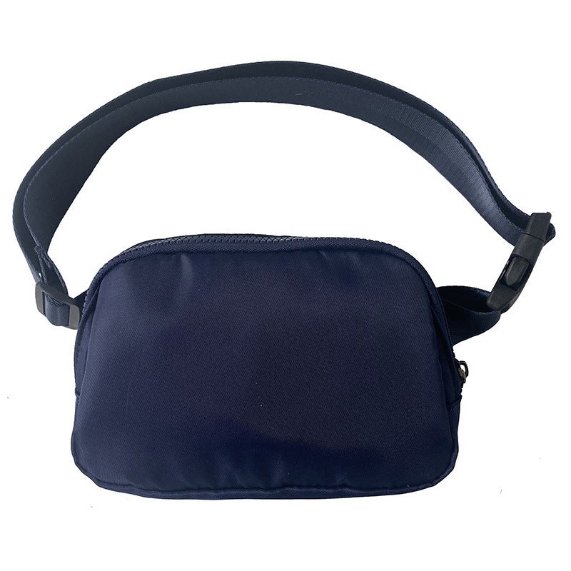 New Lulu Same Style Men'S Sports Waist Bag Outdoor Pure Color Girls Can Cross-Body Waterproof Nylon Chest Bag - Image 1