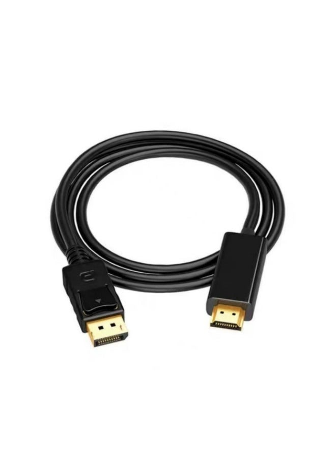 عالية الدقة كابل HDMI موانئ دبي 4K@2K رجل إلى رجل displayport HDMI خط الفيديو displayport إلى شاشة التلفزيون عالي الوضوح متوافق مع الكمبيوتر المحمول التلفزيون عرض العرض HDTV-1.8M الأسود - Image 1