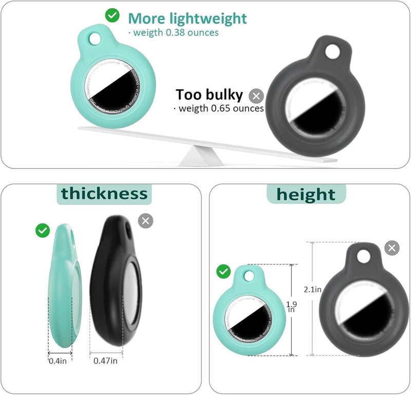 حافظة MOLOSLEEVE مطورة لحامل Airtag مع سلسلة مفاتيح، غطاء GPS مقاوم للماء ومضاد للخدش والصدمات، سلسلة مفاتيح، إكسسوارات Airtags لحالات تتبع GPS لحقائب الظهر والحقائب والأمتعة، أبيض - Image 2