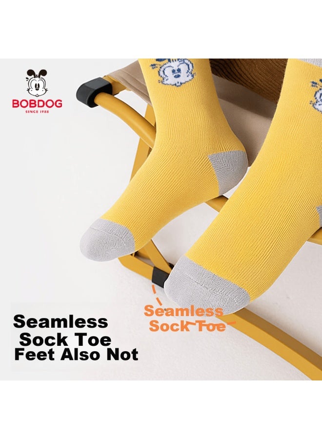 Bobdog Kids Socks Spring And Autumn Boys Antibacterial Odor-resistant Seamless Mid-calf Breathable Sweat-absorbing Sports Socks For Boys - Image 2