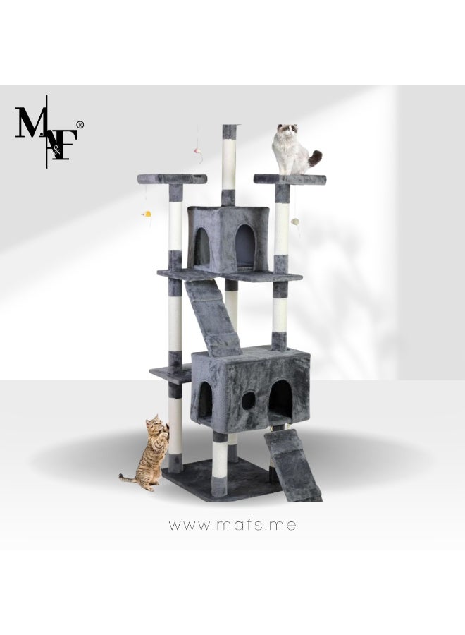 M.A&F's Cat Tree Tower 185cm, Cat Condo with Space Capsule, Multi Level Cat Climbing Frame Indoors, Cat Activity Tree - Image 1