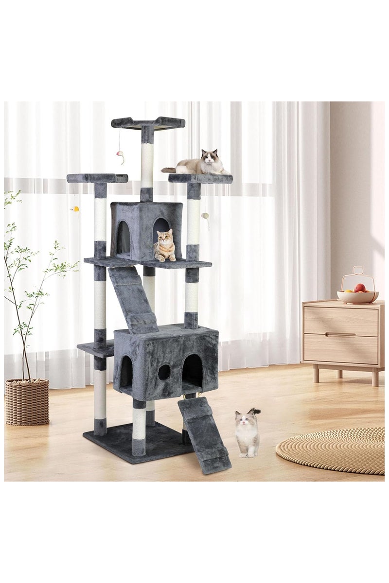 M.A&F's Cat Tree Tower 185cm, Cat Condo with Space Capsule, Multi Level Cat Climbing Frame Indoors, Cat Activity Tree - Image 5