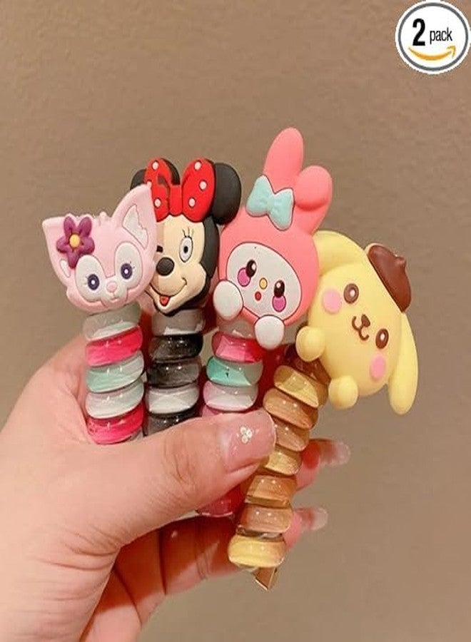 BUNTYCHIKU MART 2pcs Wire Hair Bands for Girls Kids Braided Spiral Hair Ties Cute Cartoon Ponytail Maker Elastic Braids Hair Accessories for Girls. - Image 3