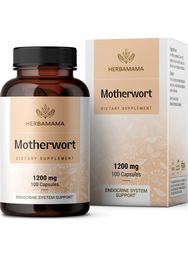 HERBAMAMA Motherwort Capsules Organic Motherwort Herb Pills Vegan Supplement 1200 Mg 100 Caps - Image 2