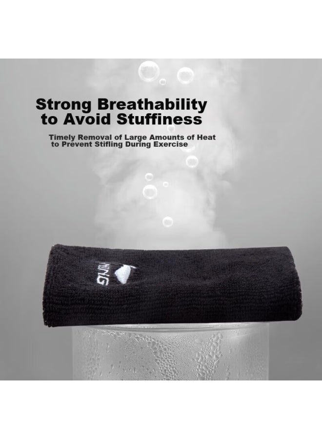 Li-Ning Li-ning Wristband Two-pack For Men, Fitness Sweat-absorbing Sprain Prevention, Tendon Sheath, Basketball, Badminton, Tennis, Running, Women's Sweat-wiping Towel, Black - Image 4