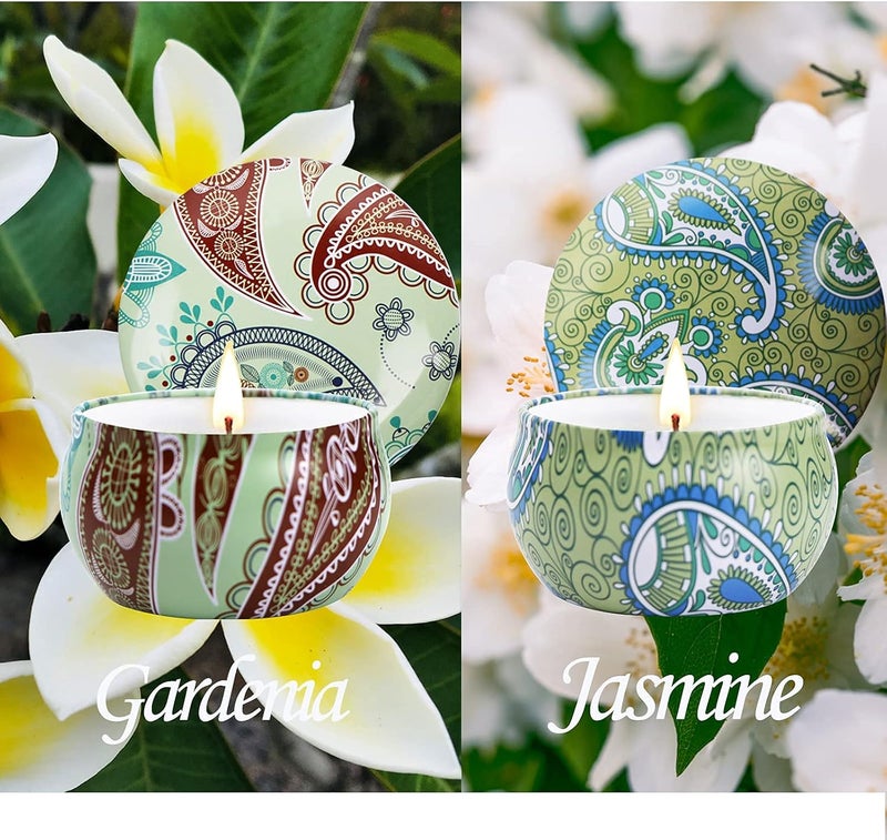 AGOL Candles Gifts for Women, 2 Pack 2.5 oz Fresh Gardenia and Jasmine Scented Candles Set for Relaxing Aromatherapy, Up to 24 Hours Burning Time, Natural Soy Candles Gifts for Christmas - Image 4