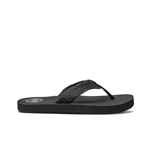 Reef Smoothy Mens Beach Flip Flop, Soft Woven Strap Made From 100% Recycled PET, Black, 13 - Image 4